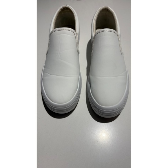 White Slip On Platform Sneakers Casual Comfort Shoes‎ size 8 - Picture 1 of 8